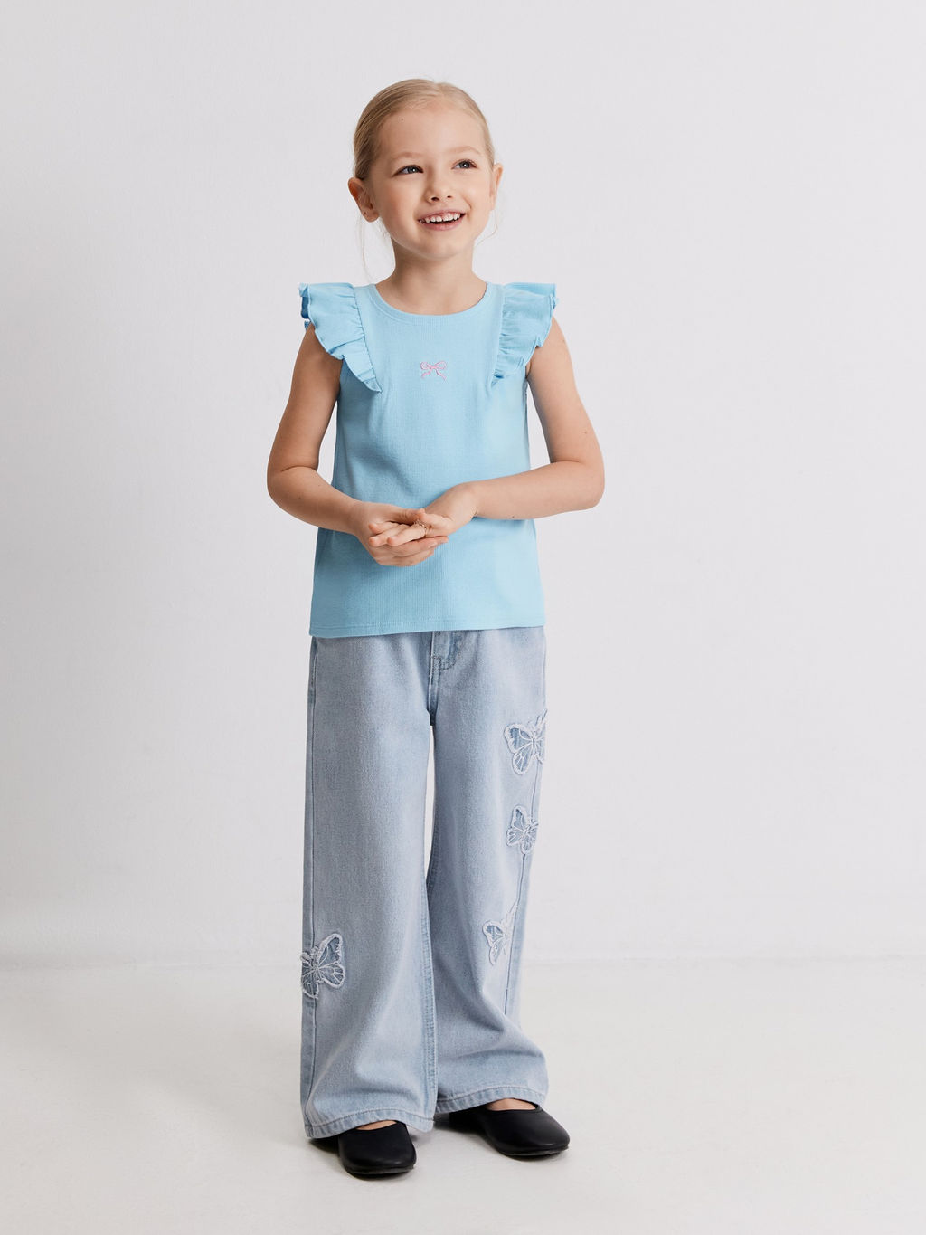 Топ детский Acoola Rosio для девочек голубой  фото 5
