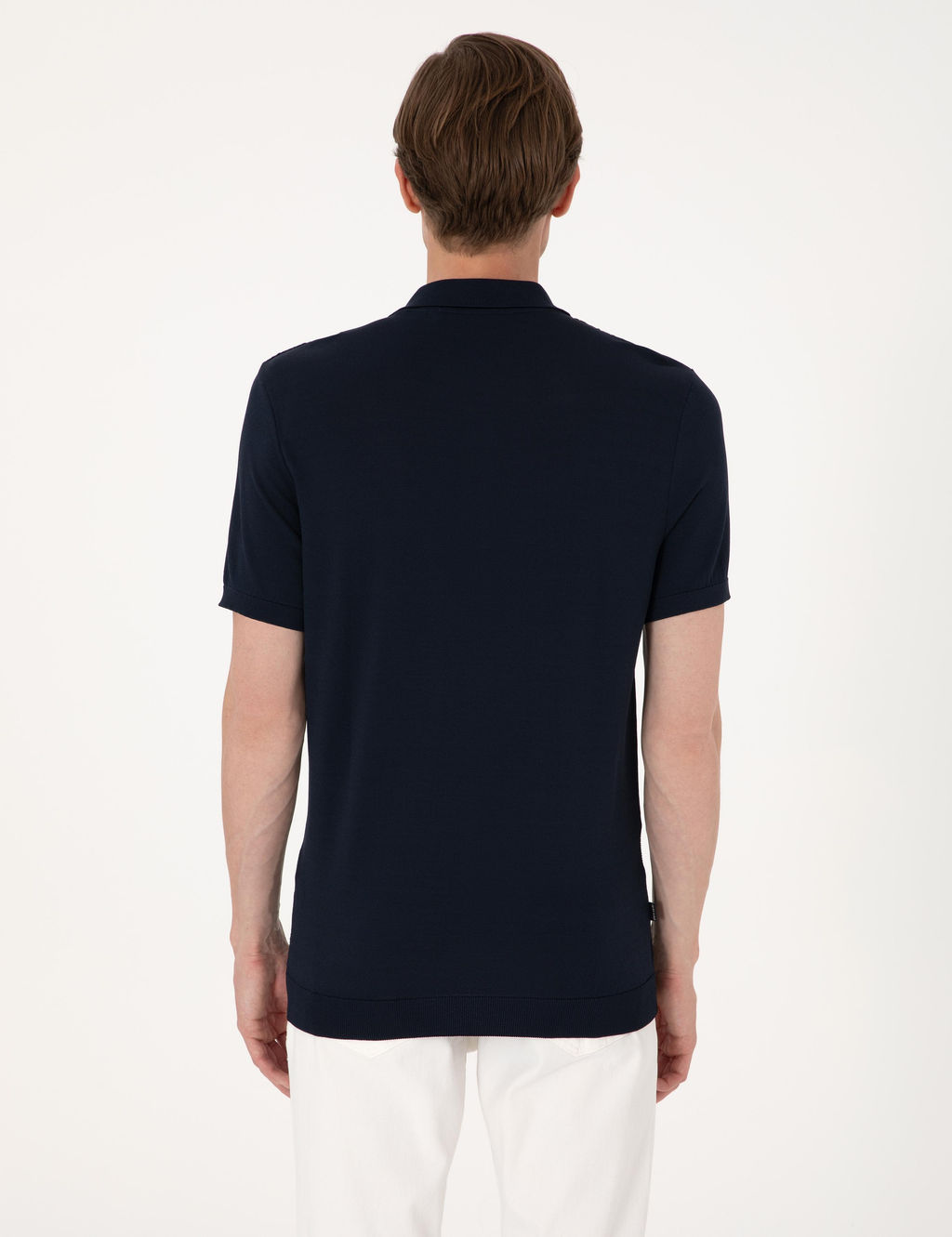 Lacivert Slim Fit Polo Yaka D__meli Triko Ti__rt