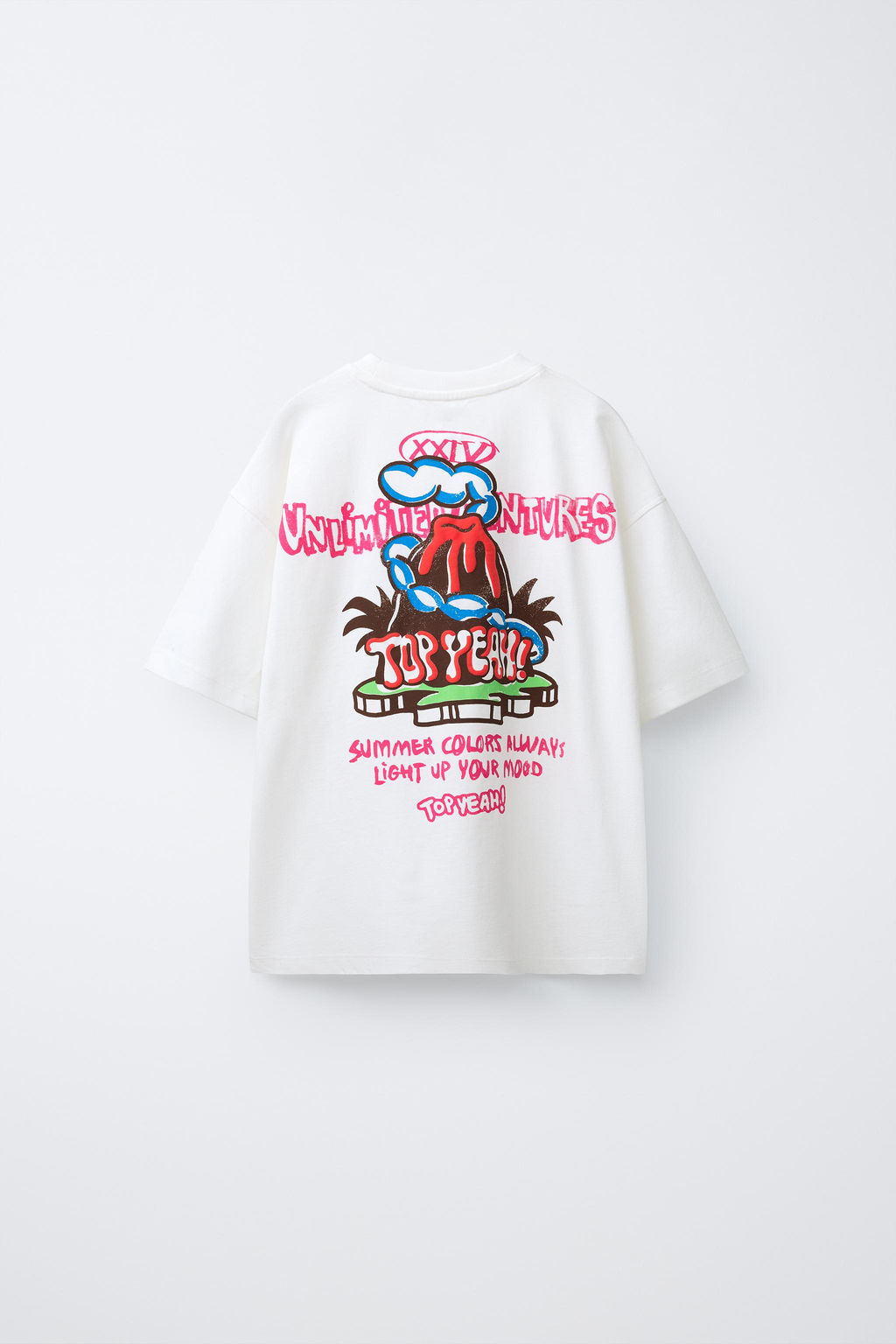 CAMISETA ESTAMPADO VOLC?N / Blanco - Zara фото 2