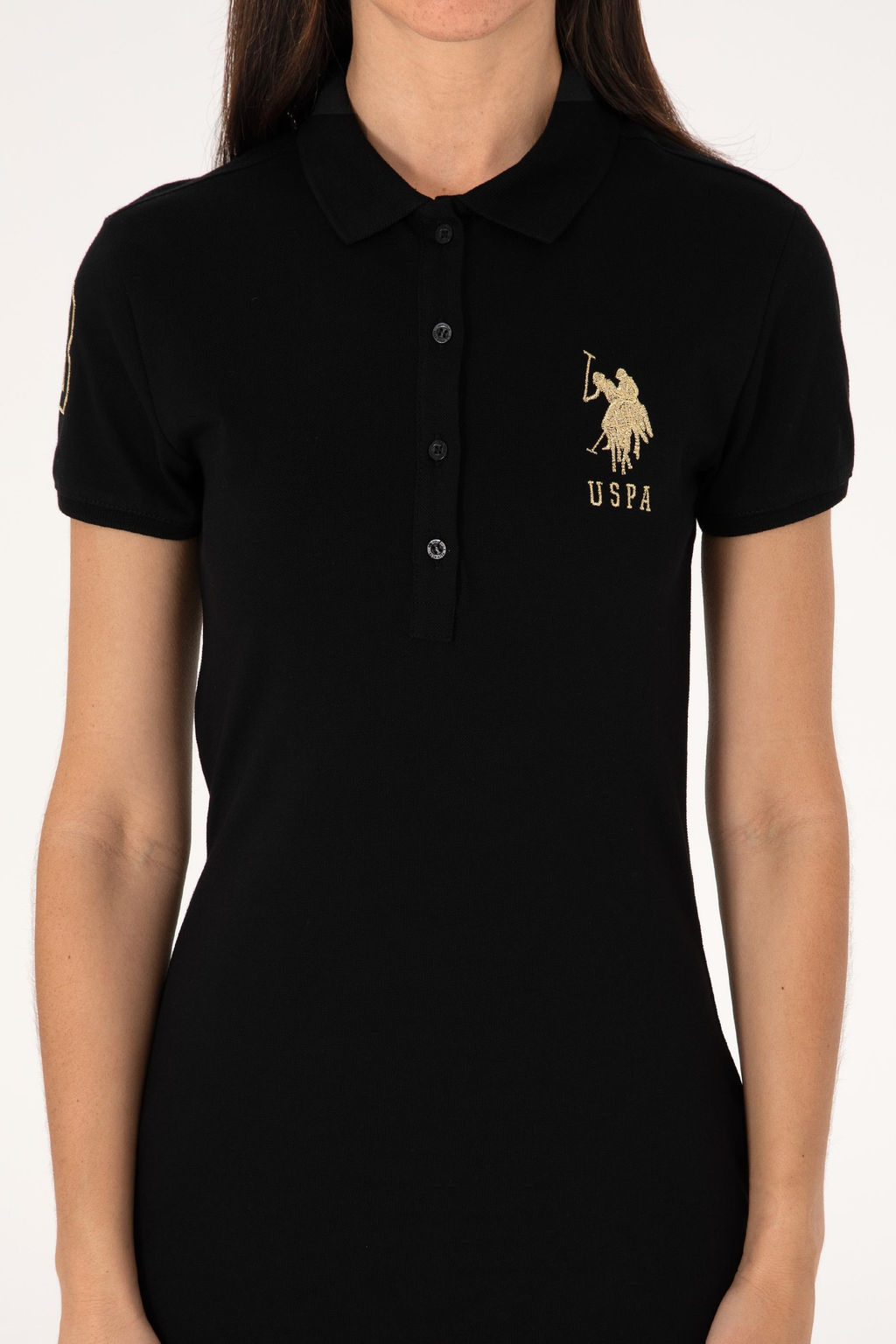 Kad_n Siyah Polo Yaka Mini Boy _rme Elbise Sepette S_rpriz _ndirim - U.s. polo assn фото 5