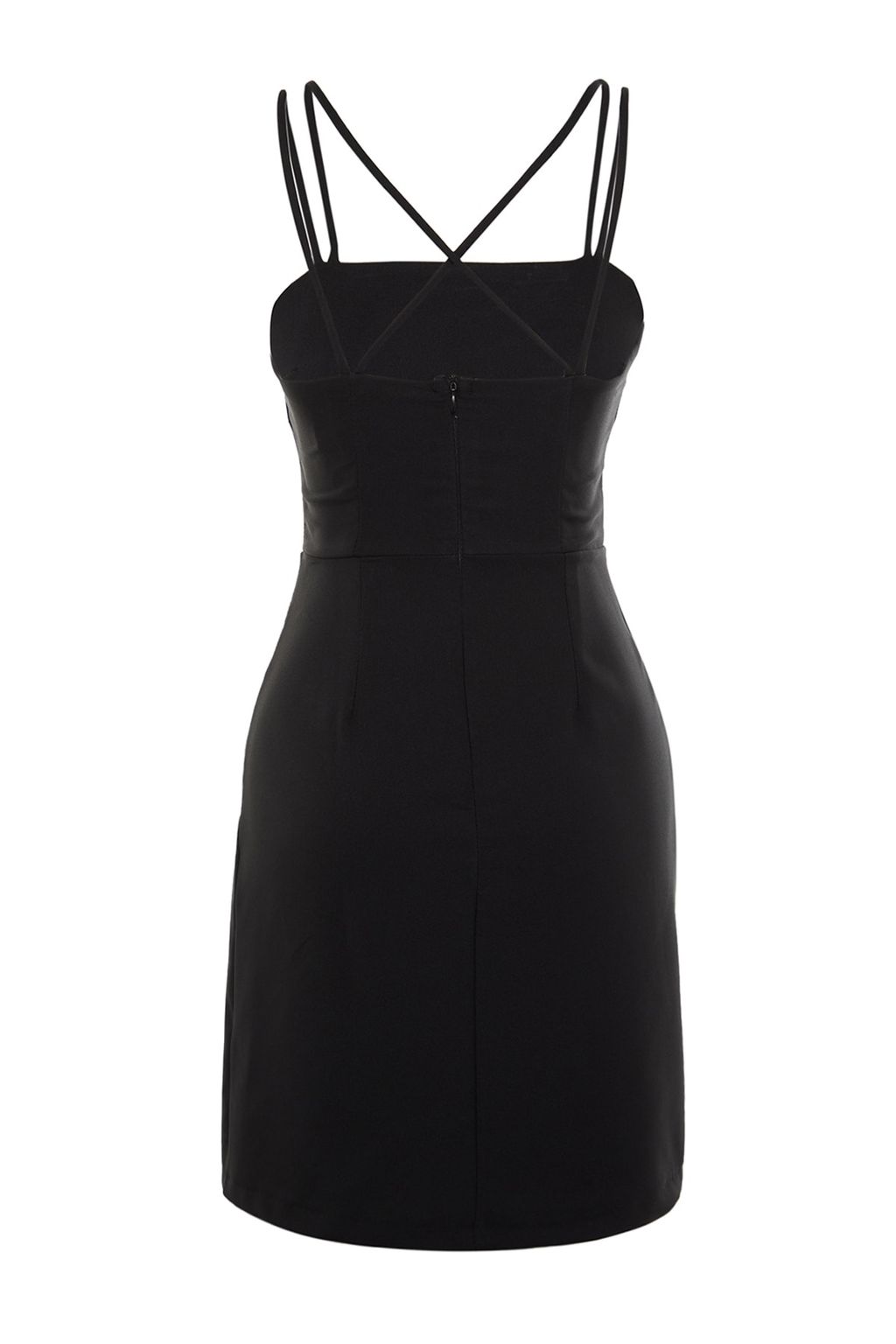 Trendyolmilla Siyah Ask?l? Dokuma K?sa S?k Abiye Elbise TPRSS21EL0093 фото 8