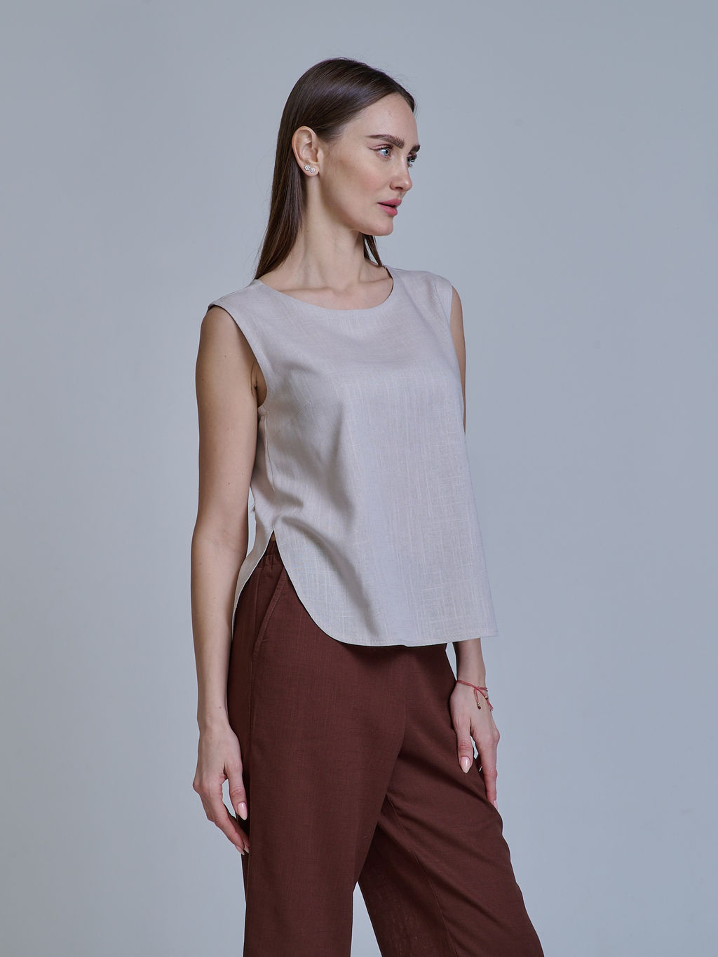 ЛЕН с ХЛОПКОМ топ