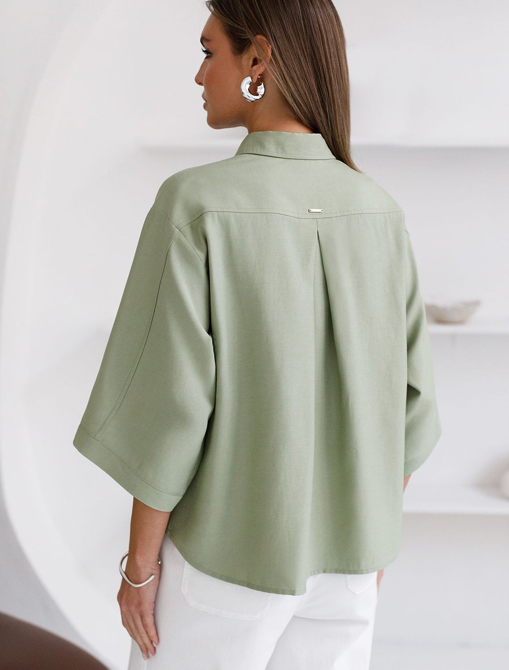 Блузка с широкими рукавами 3/4 из плотного лиоцелла - Vilatte фото 3