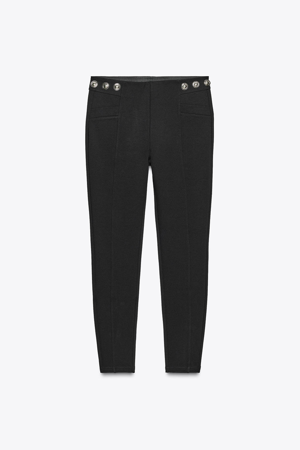 LEGGINGS WITH GOLD BUTTON DETAIL