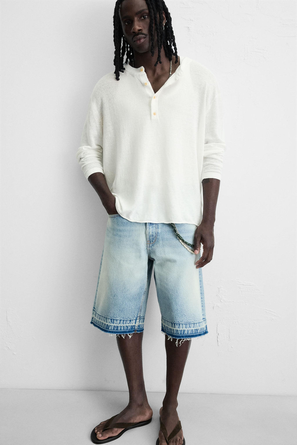 BAGGY FIT DENIM BERMUDA SHORTS - Zara фото 5