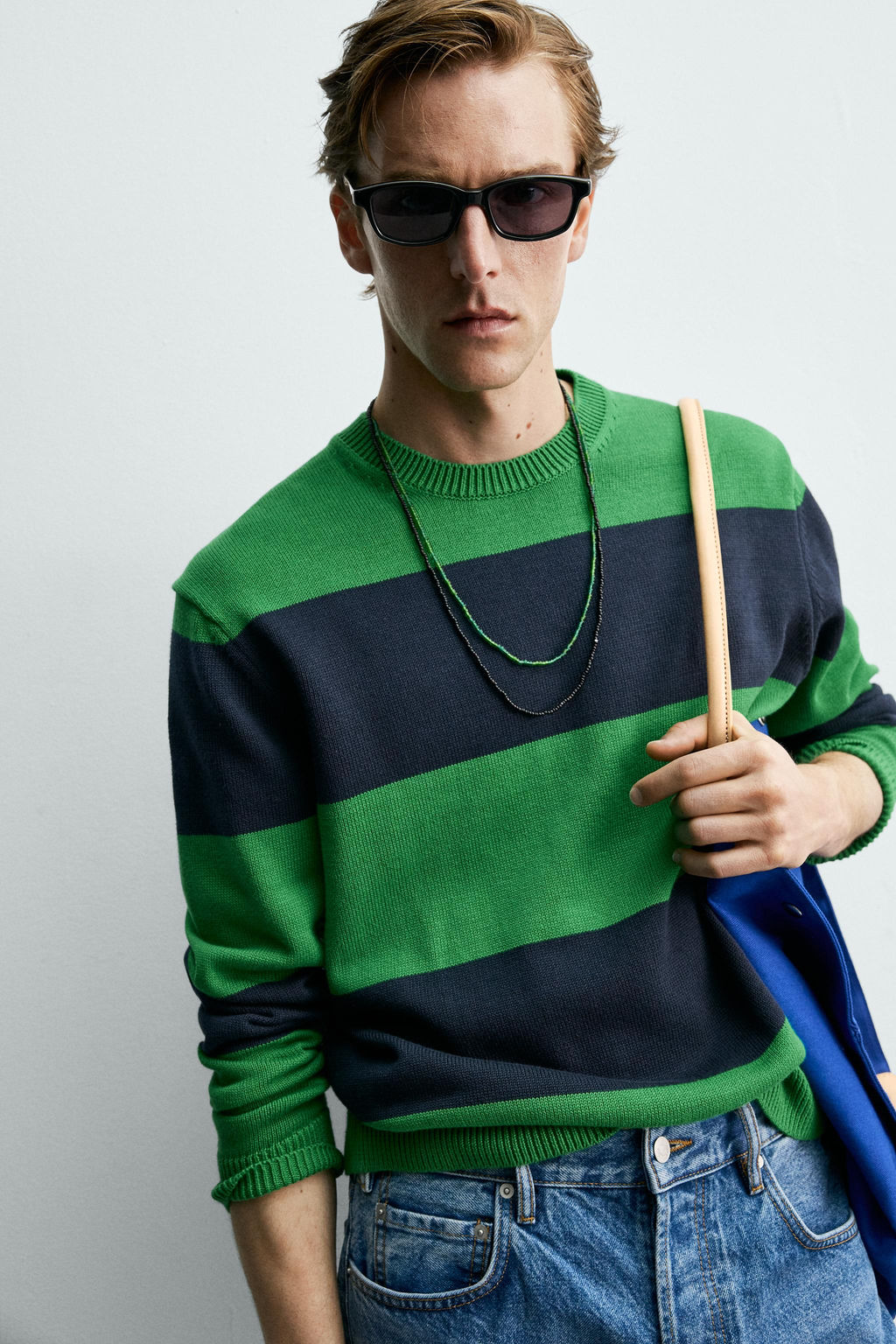 JERSEY JACQUARD RAYAS AARON LEVINE X ZARA / Azul?n  фото 6