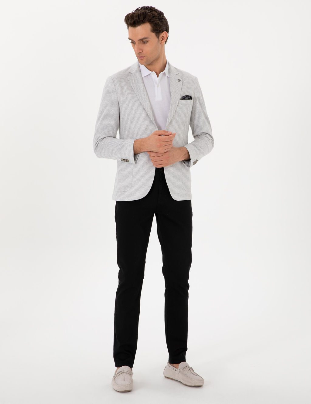 Gri Slim Fit Ceket - Cacharel фото 4