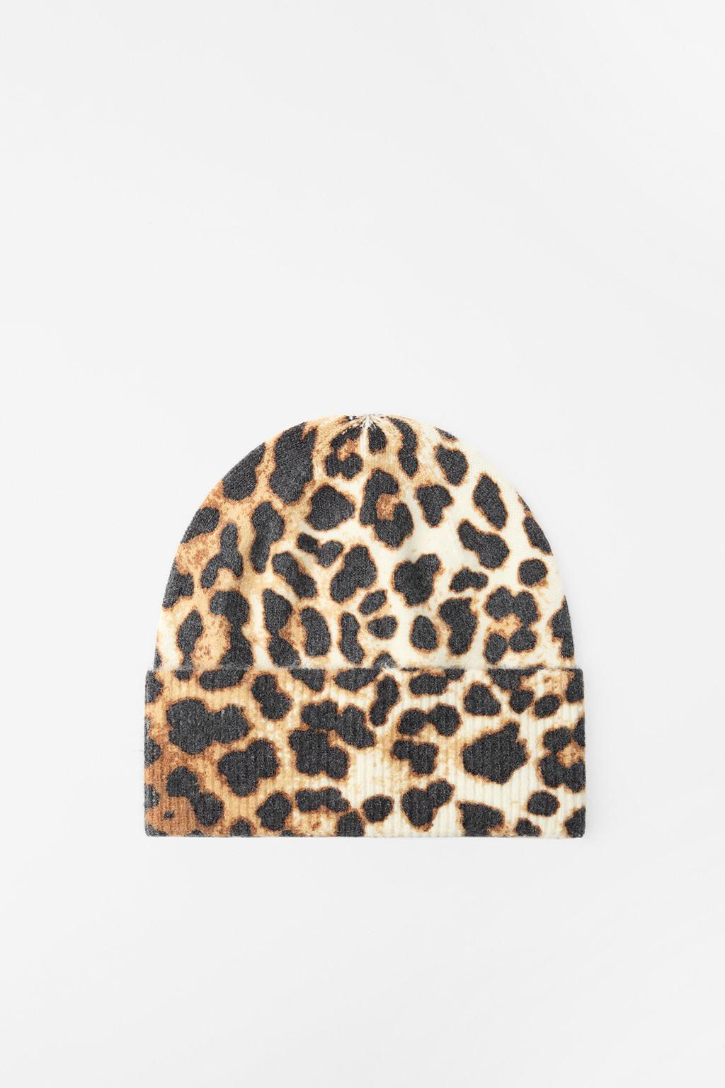 ANIMAL PRINT FINE KNIT BEANIE - Zara фото 3