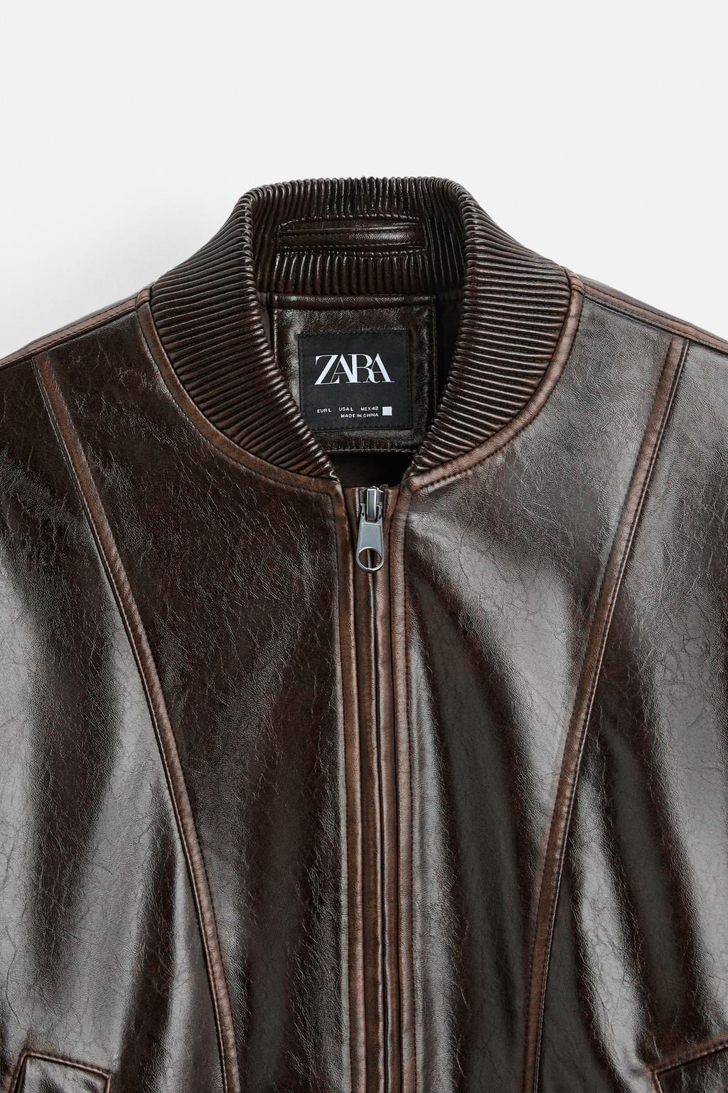 FAUX LEATHER BOMBER JACKET - Zara фото 8
