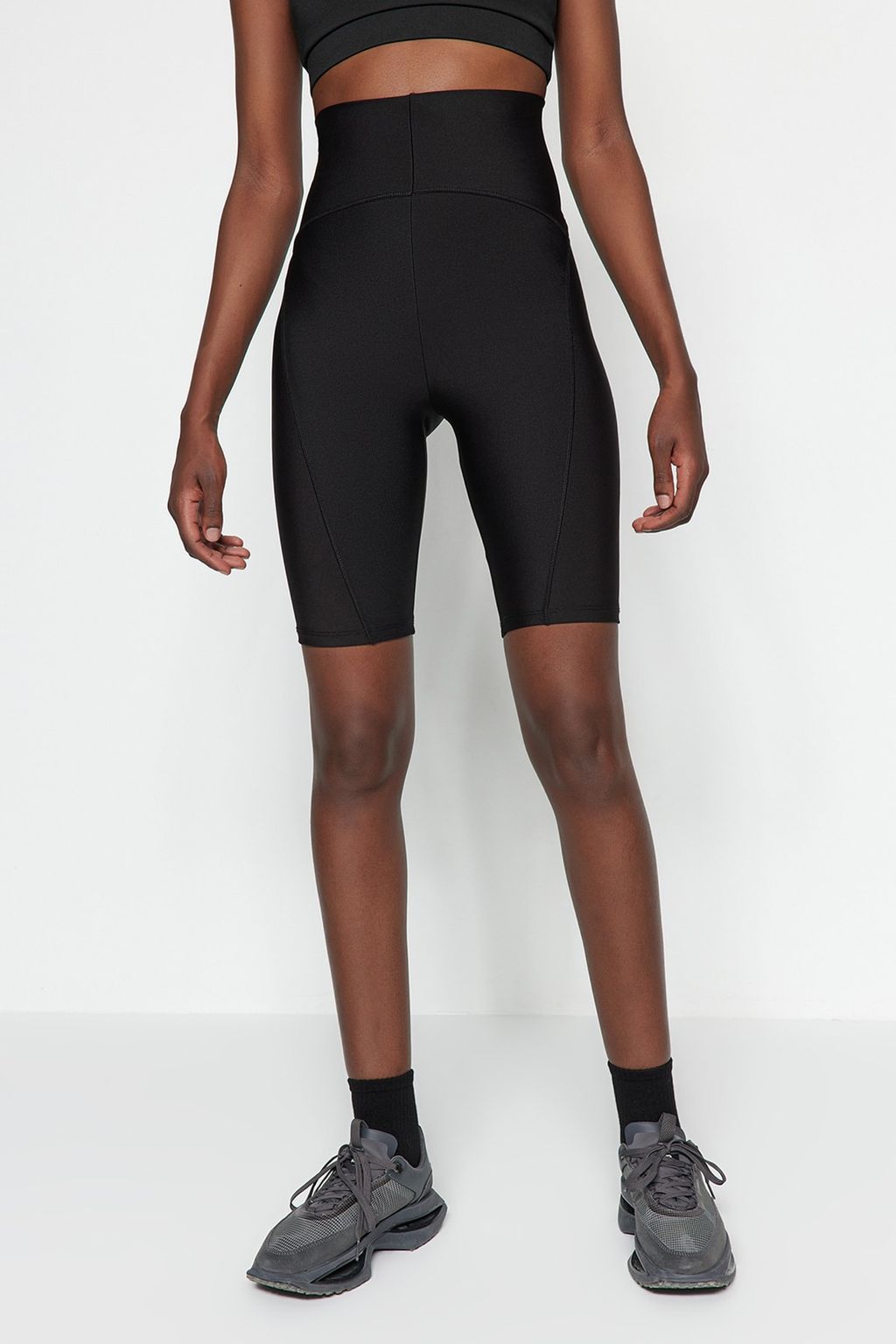 TRENDYOLMILLA Siyah Toparlay?c? Orme Spor Biker/Bisikletci/K?sa Tayt THMSS23TY00021 фото 9