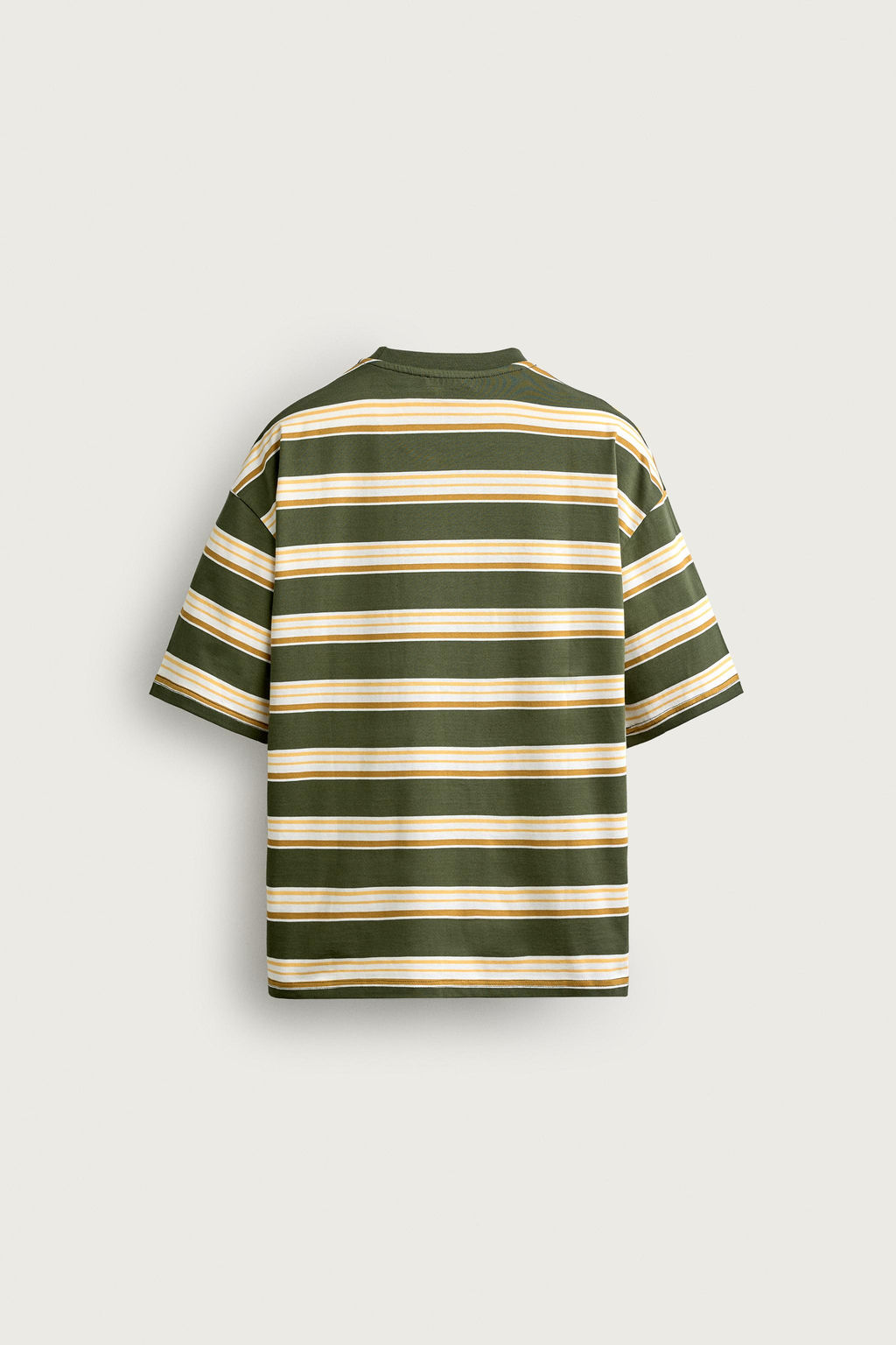 CAMISETA RELAXED FIT RAYAS TEXTO / Raya verde - Zara фото 7