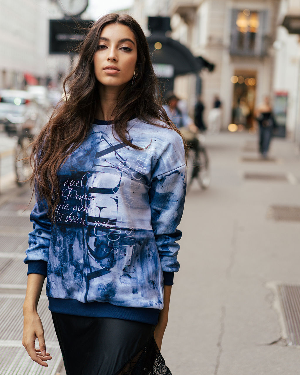 УДЛИНЁННЫЙ СВИТШОТ С ПРИНТОМ SNK011 - Sahar art lab фото 4