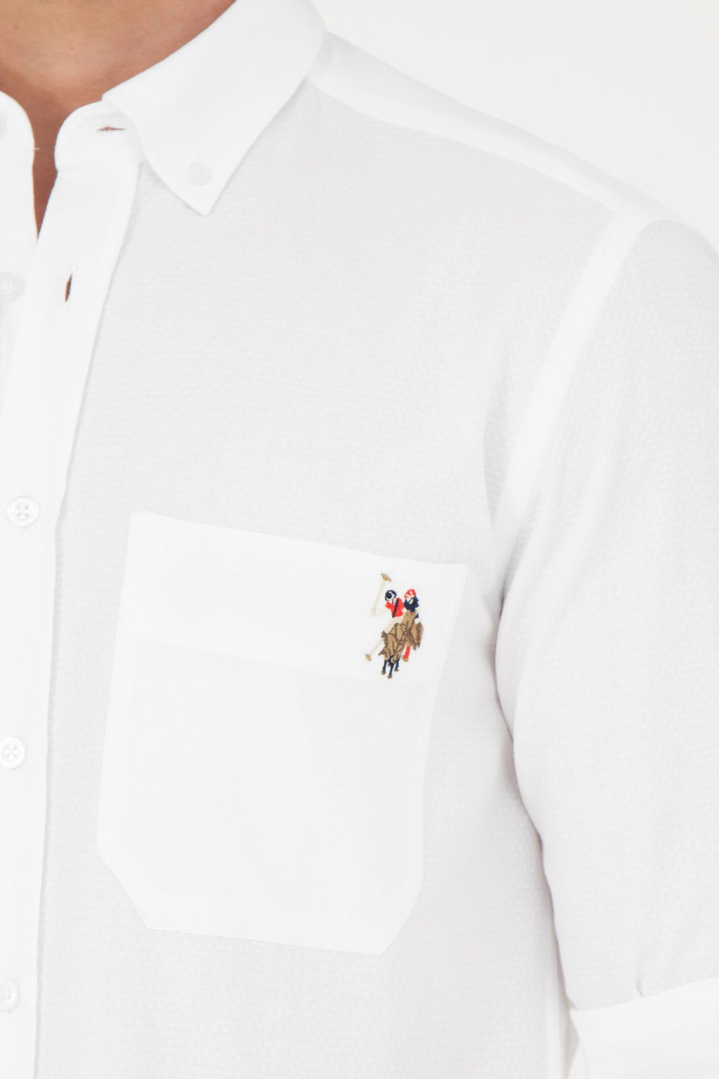 Мужская белая рубашка с длинным рукавом - U.s. polo assn фото 14