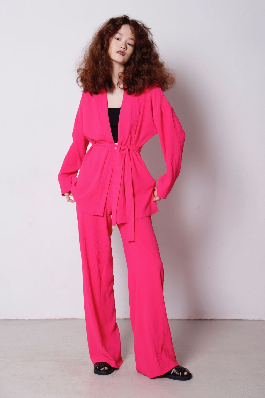 9183 Костюм из кимоно и брюк-палаццо ярко-розовый - Martichelli фото 37