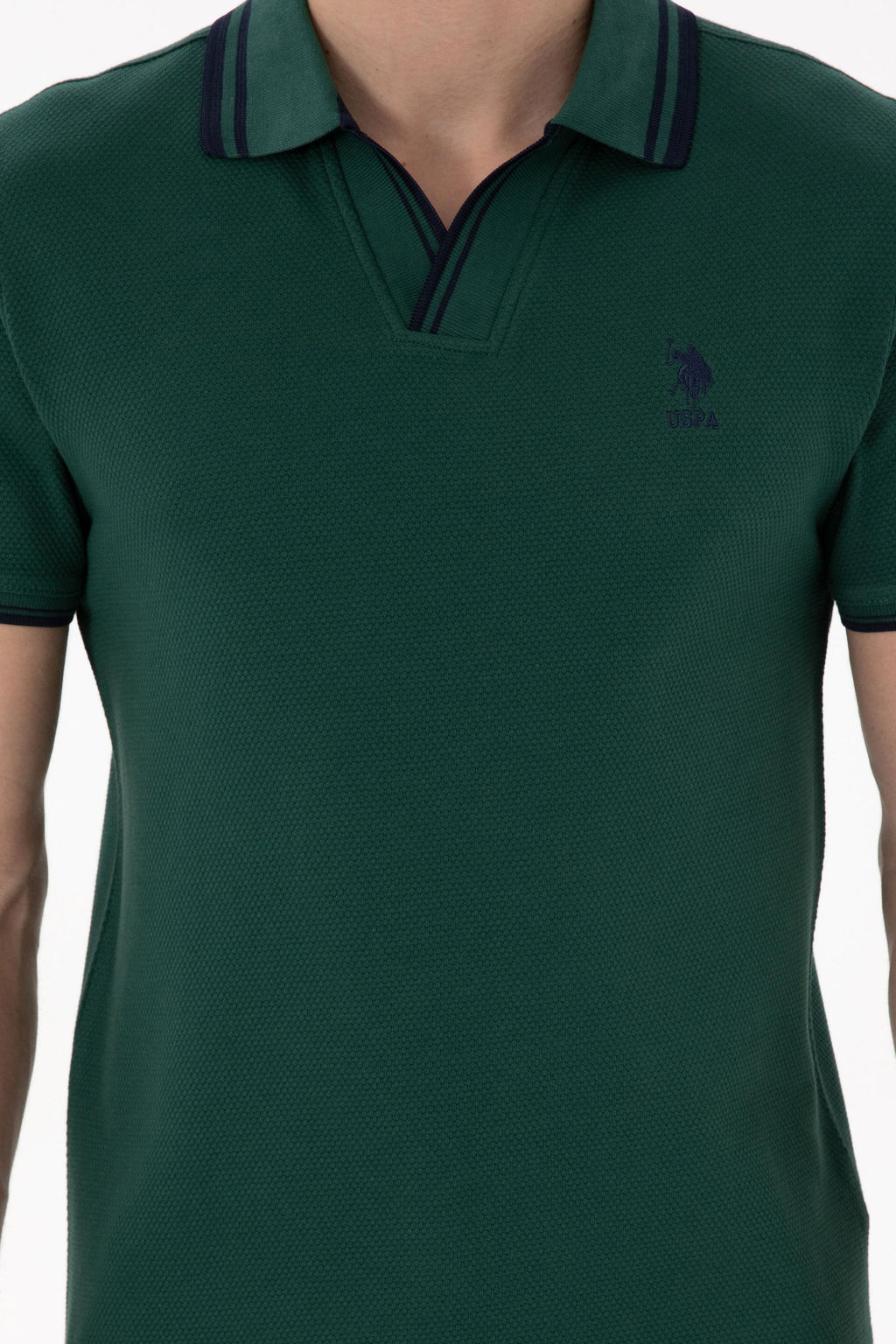 Erkek Slim Fit Polo Yaka Koyu Ye_il Ti__rt Sepette S_rpriz _ndirim - U.s. polo assn фото 6