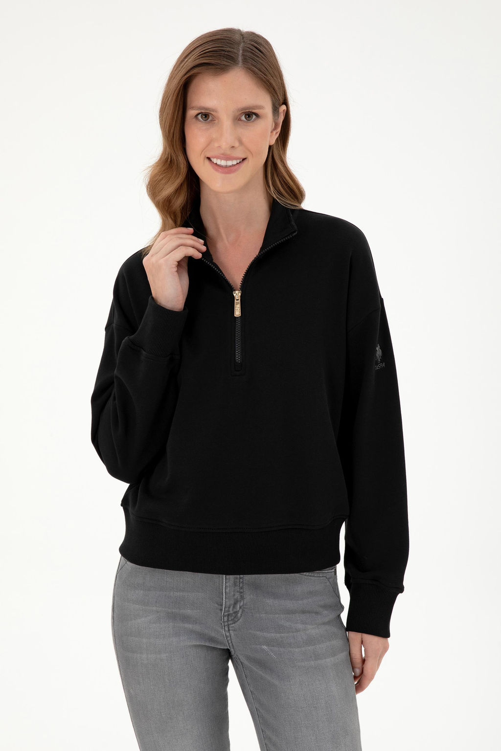 Женский черный свитшот Неожиданная скидка в корзине - U.s. polo assn фото 3