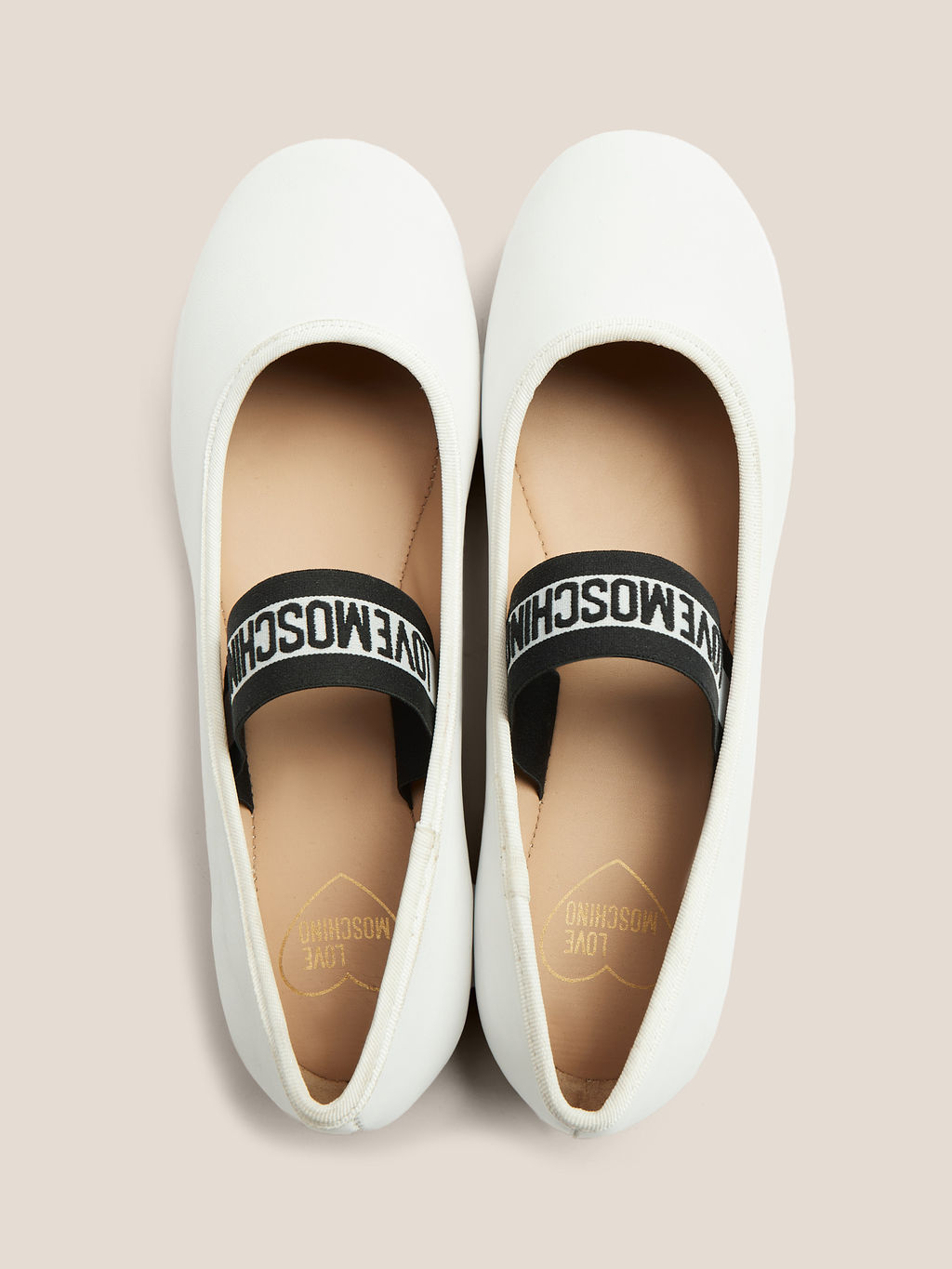 Балетки мэри-джейн LOVE MOSCHINO BALLET LOVE Артикул 4402219, белый  фото 4