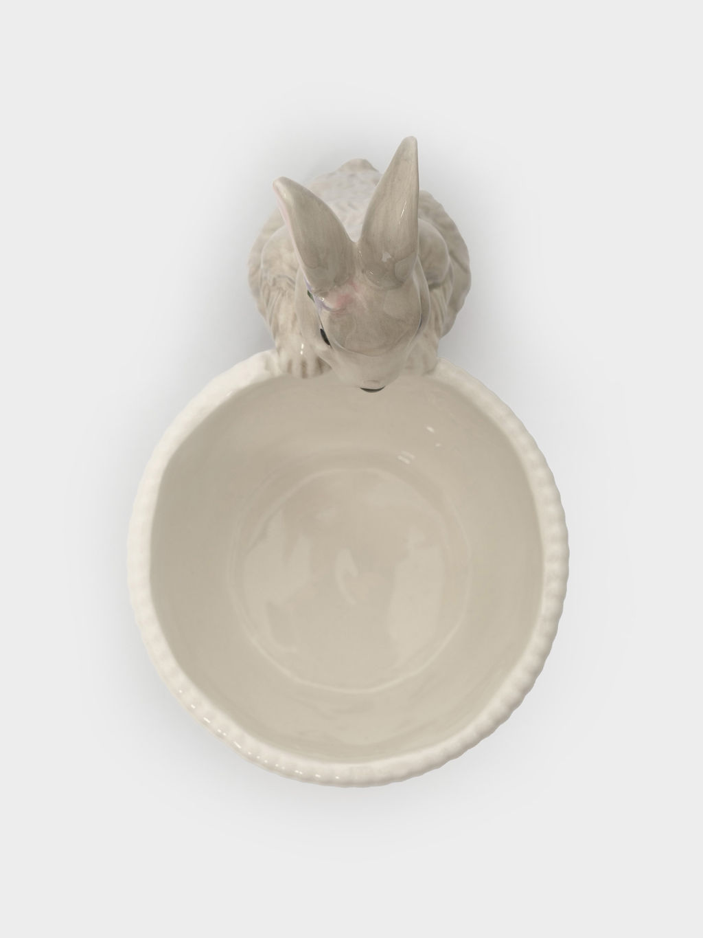 Конфетница, 12х16 см, керамика, молочно-серая, Кролик с корзинкой, Brown Rabbit