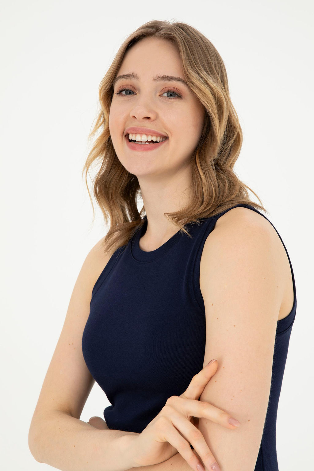 Женская базовая футболка без рукавов темно-синего цвета с круглым вырезом Неожиданная скидка в корзине - U.s. polo assn фото 2