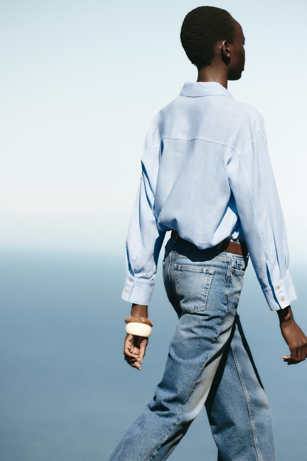 Z1975 HIGH-WAIST CULOTTE JEANS WITH BELT - Zara фото 15
