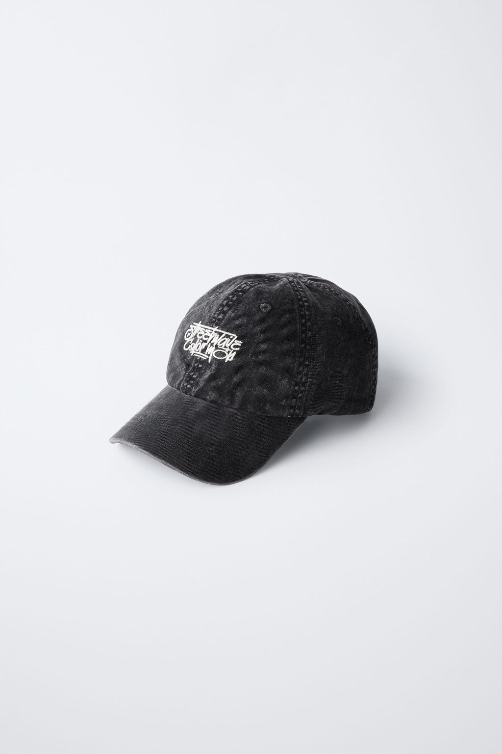 WASHED-EFFECT CAP WITH EMBROIDERED TEXT - Zara фото 2