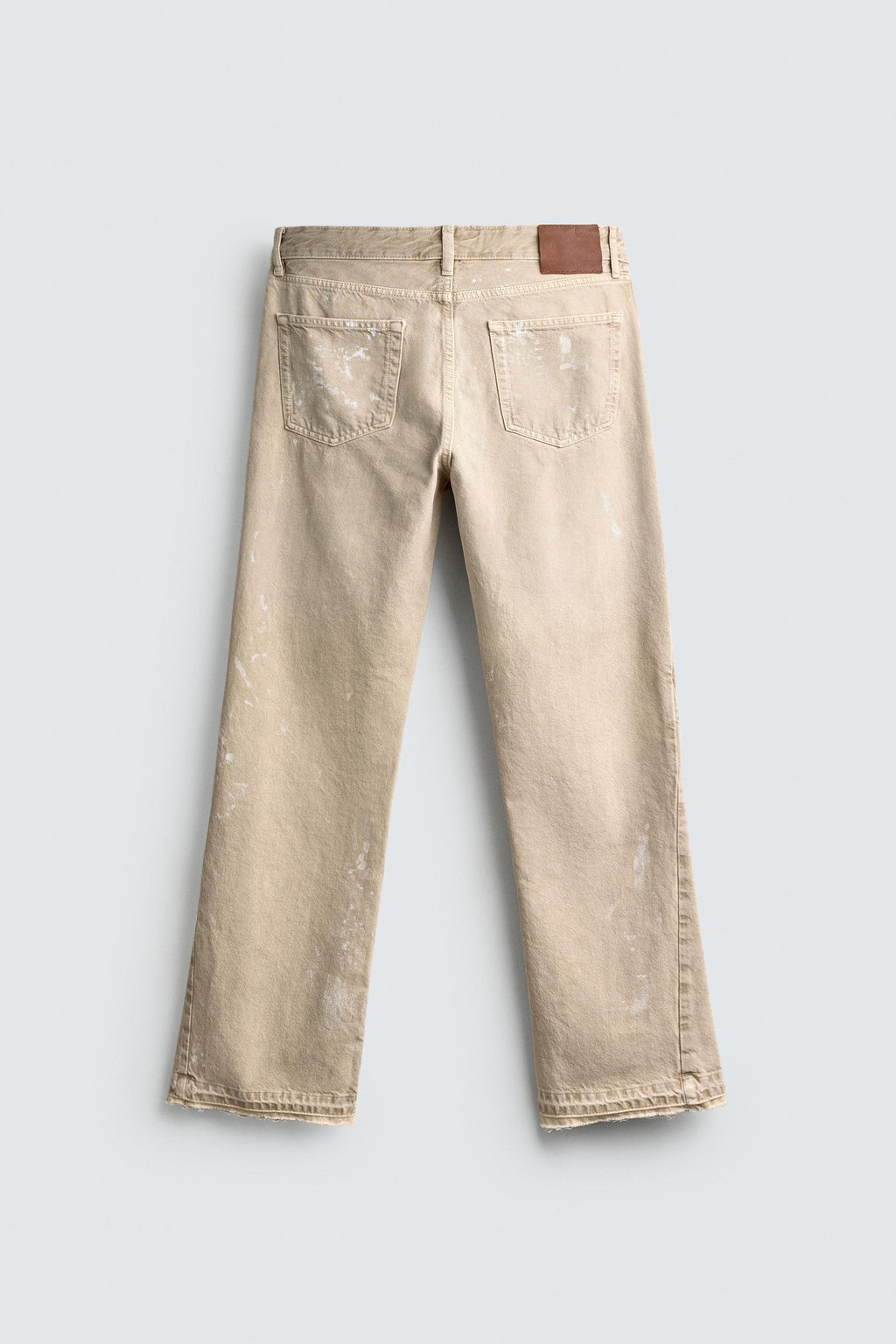 JEANS FLARE FIT EFECTO SALPICADURAS / Tostado claro - Zara фото 8