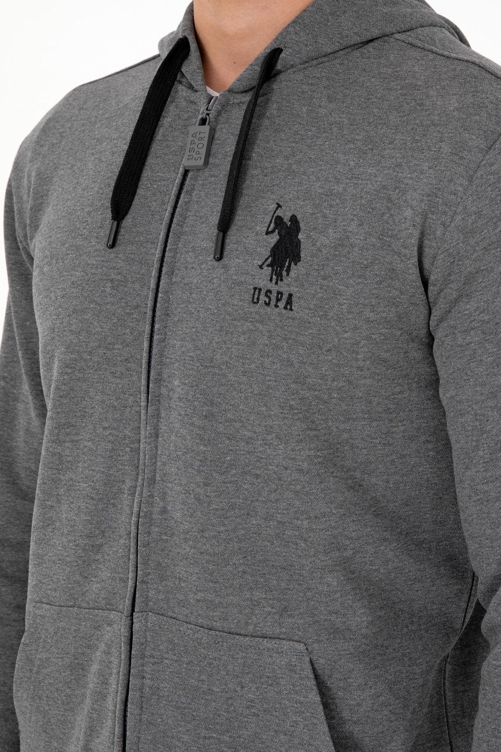 Мужской свитшот антрацитового меланжа Неожиданная скидка в корзине - U.s. polo assn фото 7