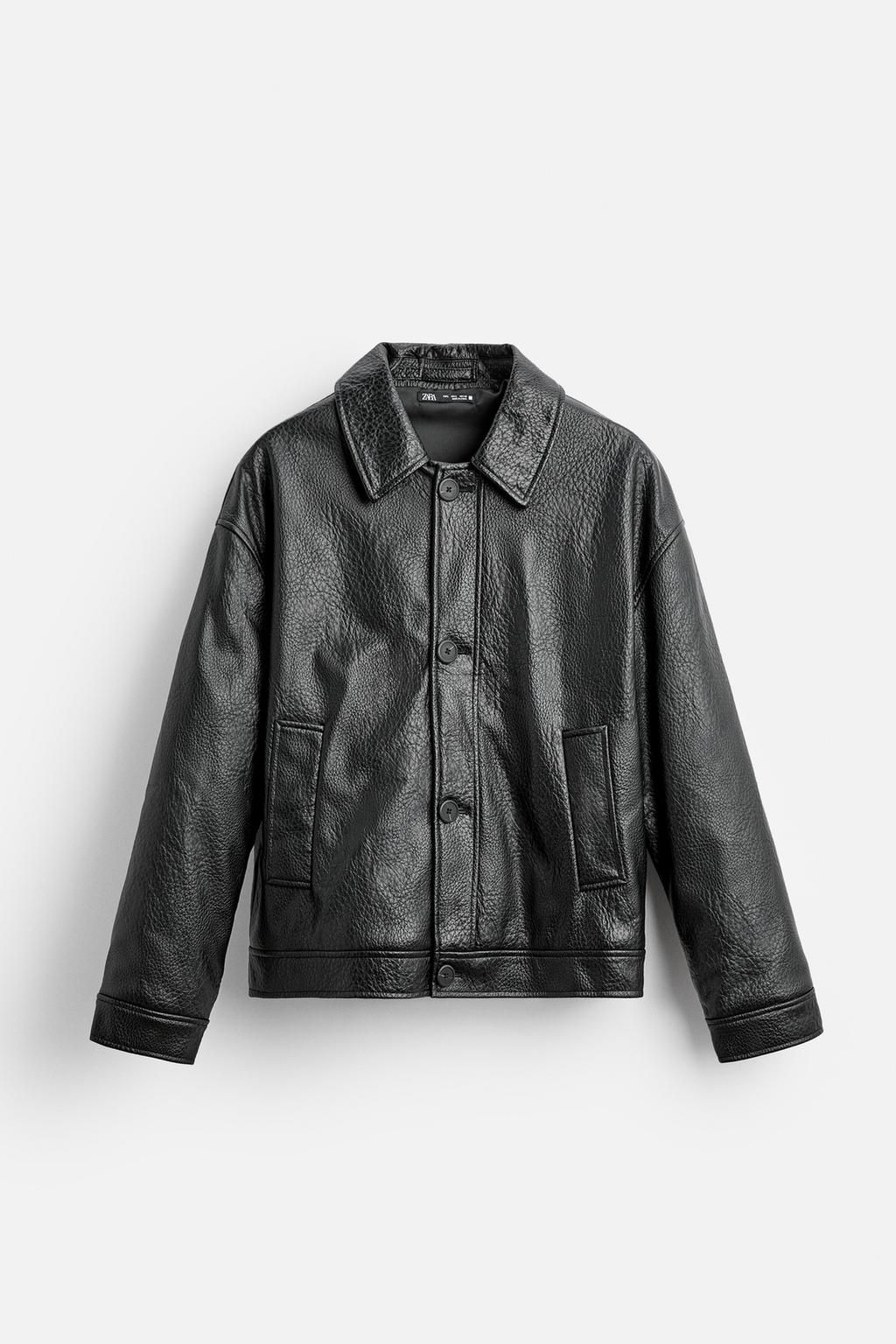 LEATHER EFFECT JACKET - Zara фото 7