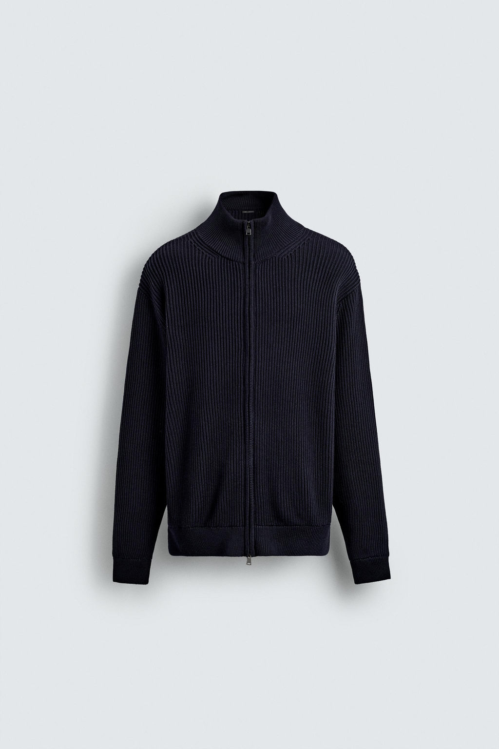 PURL KNIT CARDIGAN WITH ZIP