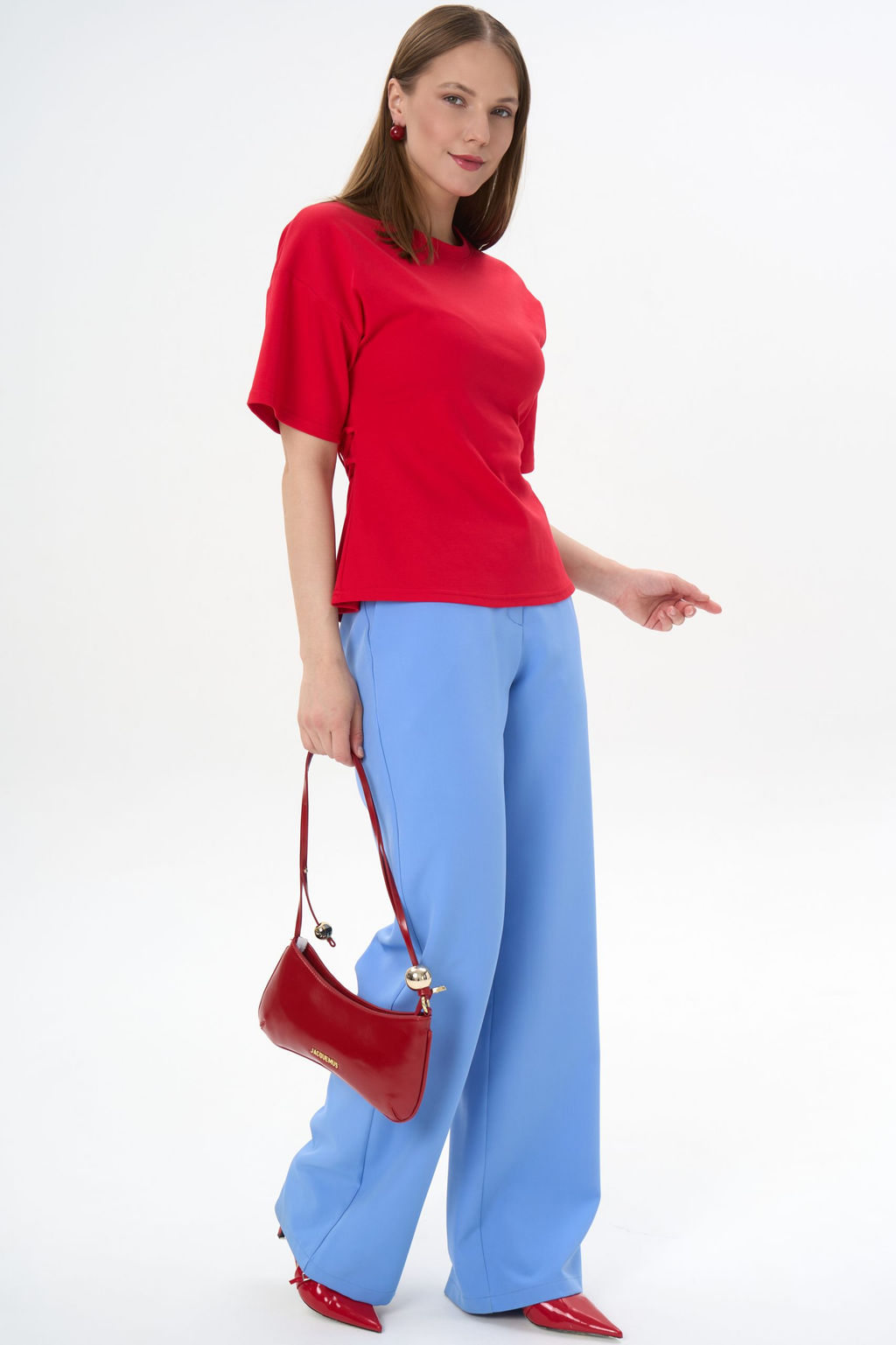 Футболка с завязками Николь (красный) - Эльза фото 9