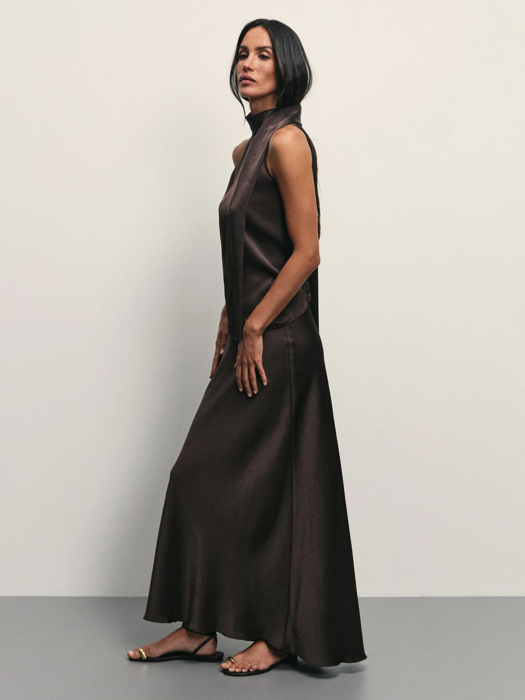 Юбка миди из сатина / Zarina  фото 2