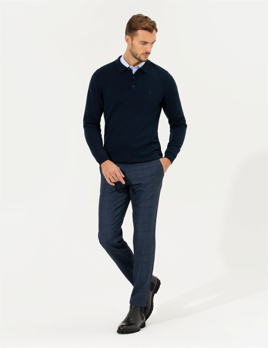 A__k Lacivert Slim Fit Kuma_ Pantolon