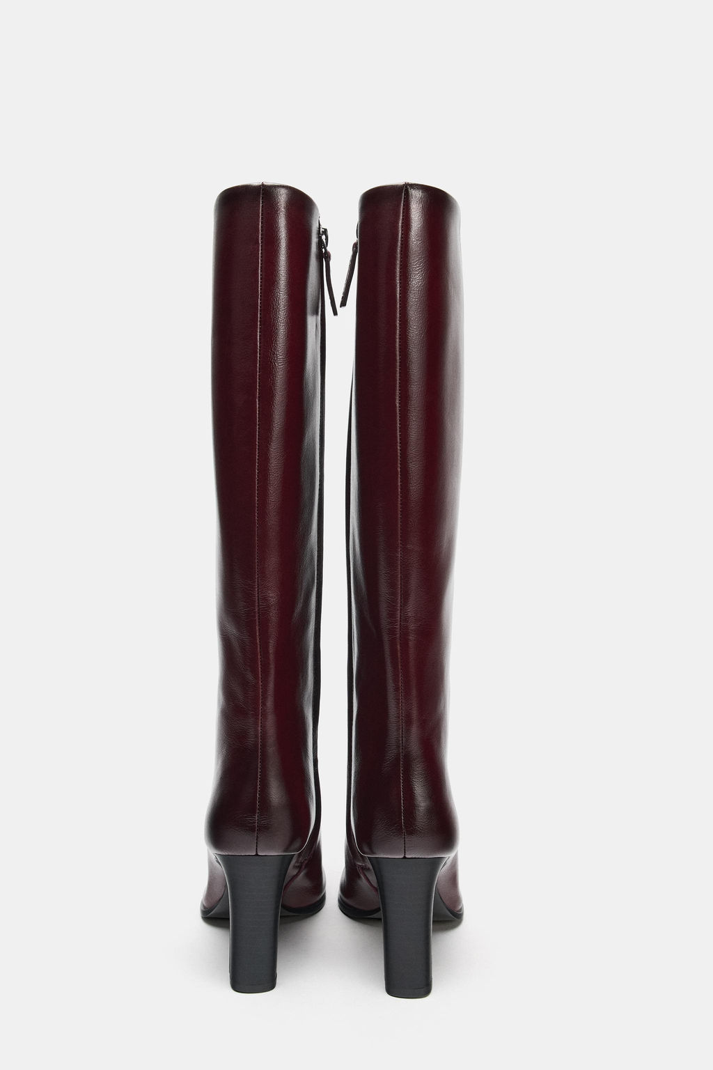 LEATHER BLOCK HEEL BOOTS - Zara фото 6