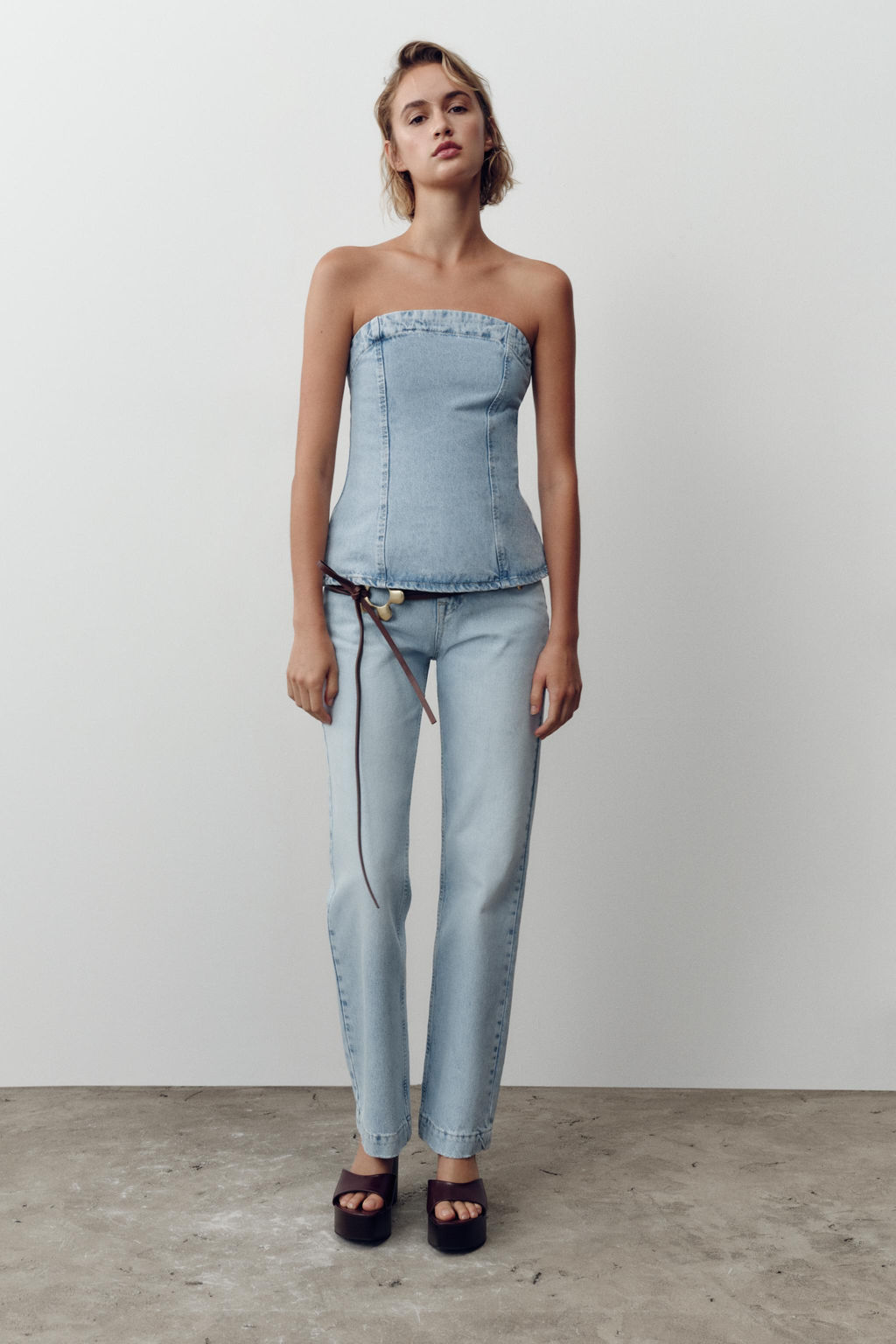 JEANS Z.04 STRAIGHT MID-WAIST FULL LENGTH - Zara фото 10