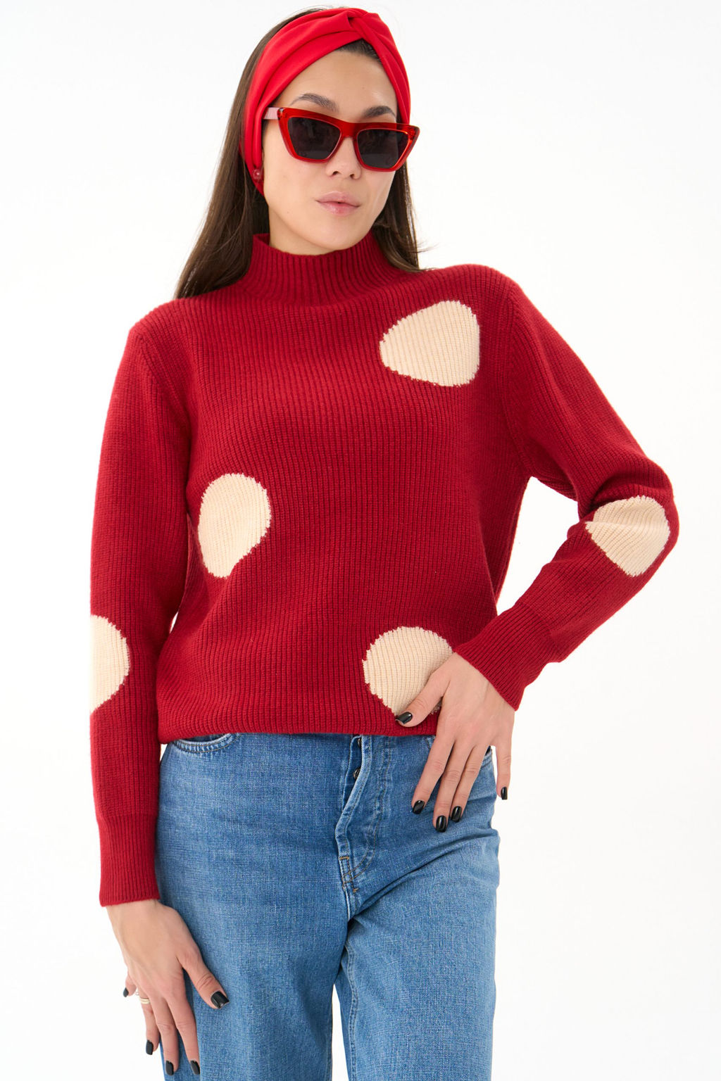 Свитер Зои (красный) - Эльза фото 2