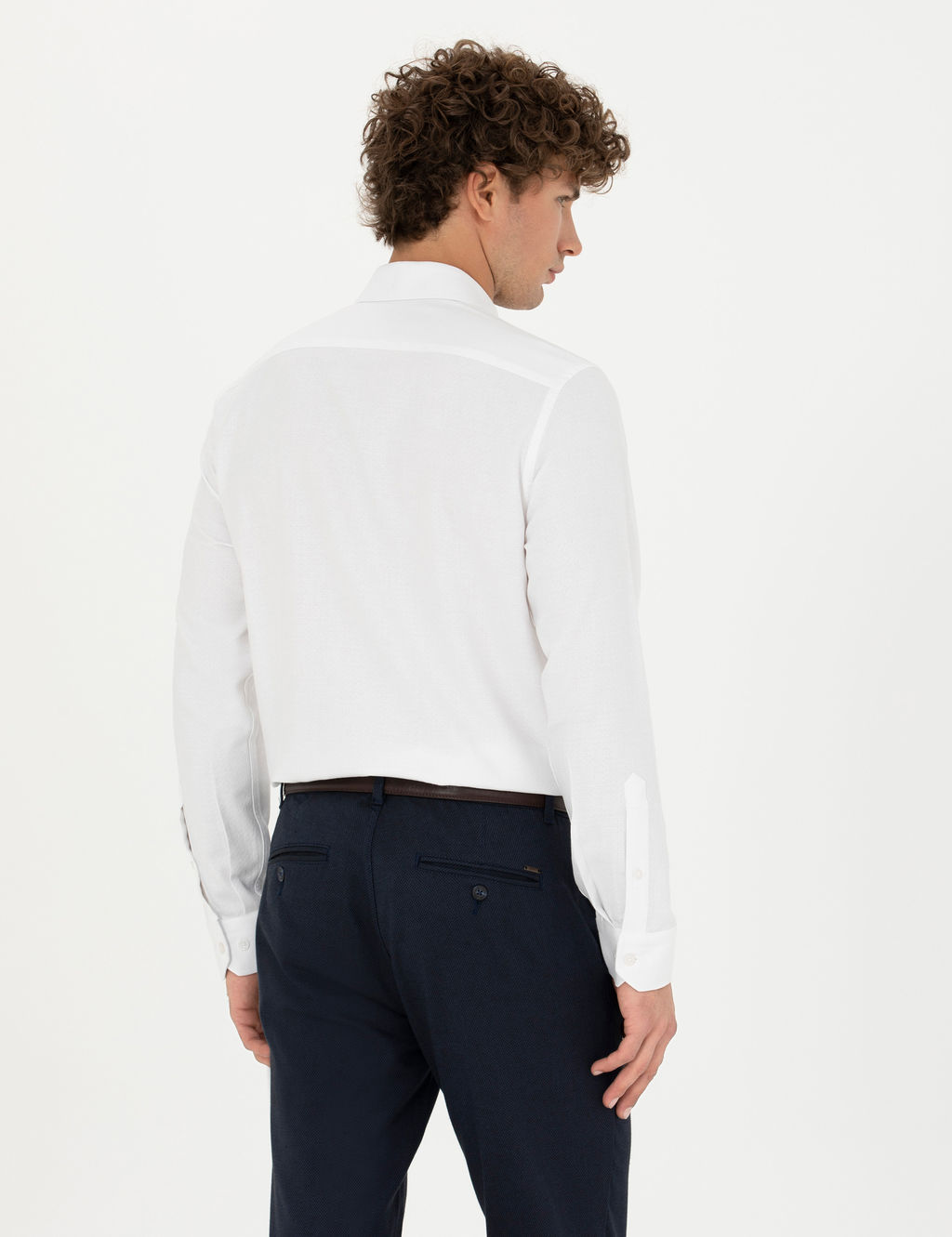 Beyaz Slim Fit Uzun Kollu G_mlek