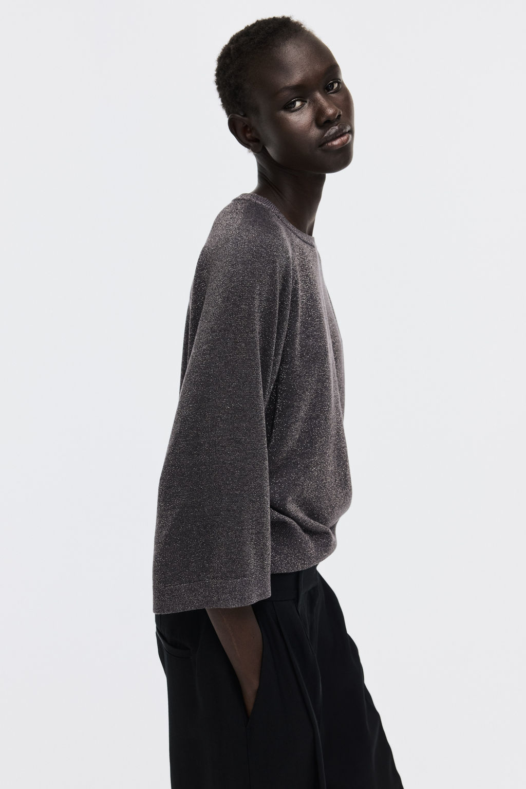 Top de punto fino con brillo - H&m фото 3