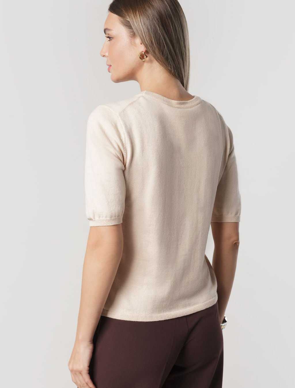 VILATTE / Джемпер тонкой вязки из хлопка с кашемиром  фото 4