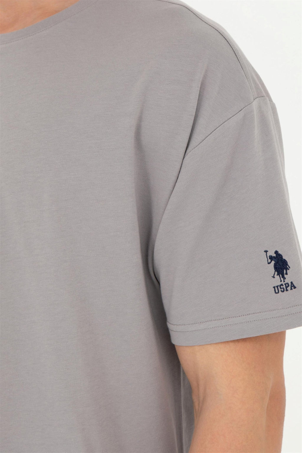 Футболка U.S. Polo Assn темно-серая из хлопка  фото 14