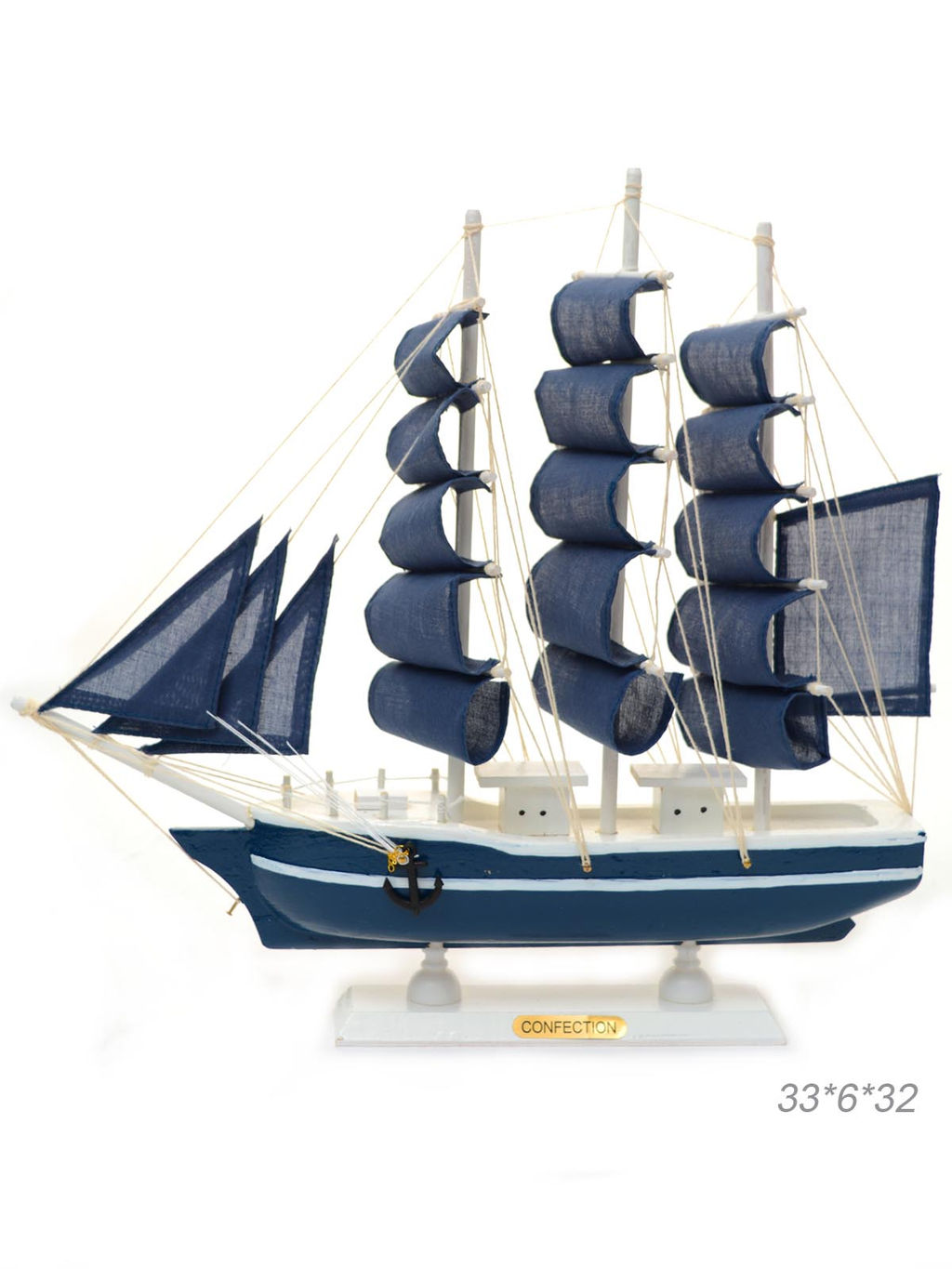 Макет парусного корабля 33х6х32 см / 3329G/2 /уп 18/ - ГалеонТрейд фото 12