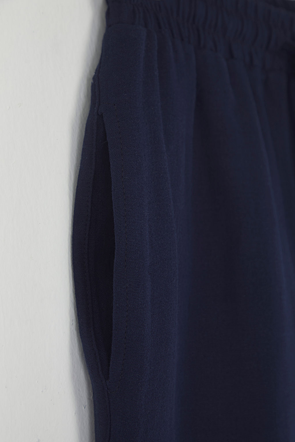 Lacivert Regular Fit Muslin Kumas Keten Gorunumlu %100 Pamuklu Sort TMNSS25SR00059 - Trendyolmilla фото 9