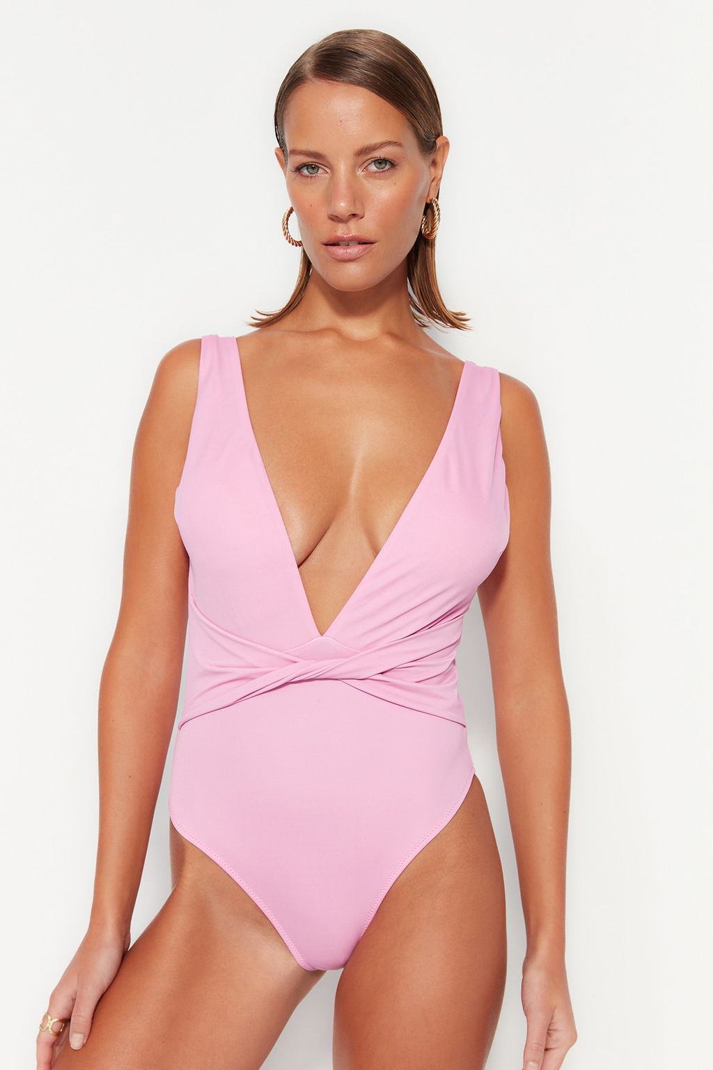 S?klamen Derin Dekolteli Dugumlu Normal Paca Mayo TBESS23MA00364