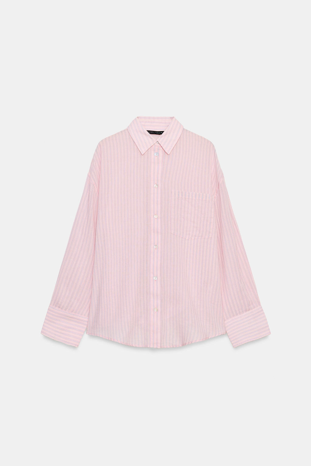 CAMISA GASA OVERSIZE BOLSILLO / Rosas - Zara фото 6