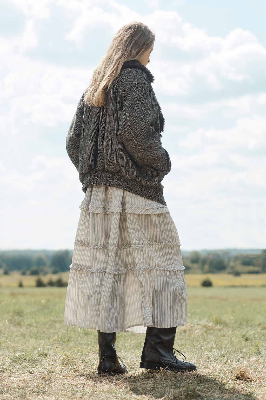 LIMITED EDITION HERRINGBONE COMBINED BOMBER JACKET - Zara фото 2