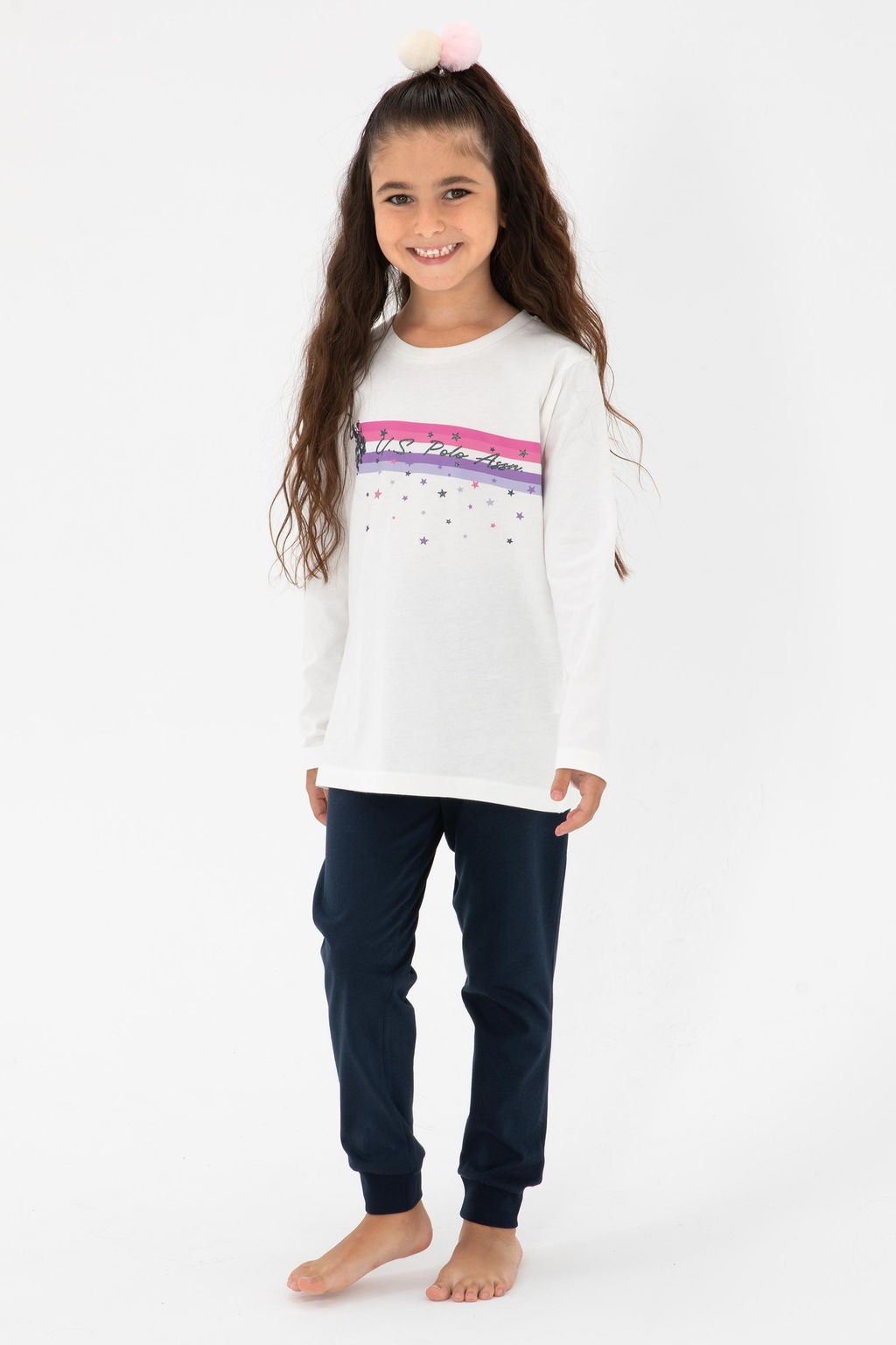 Кремовый пижамный комплект для девочки Неожиданная скидка в корзине - U.s. polo assn фото 7