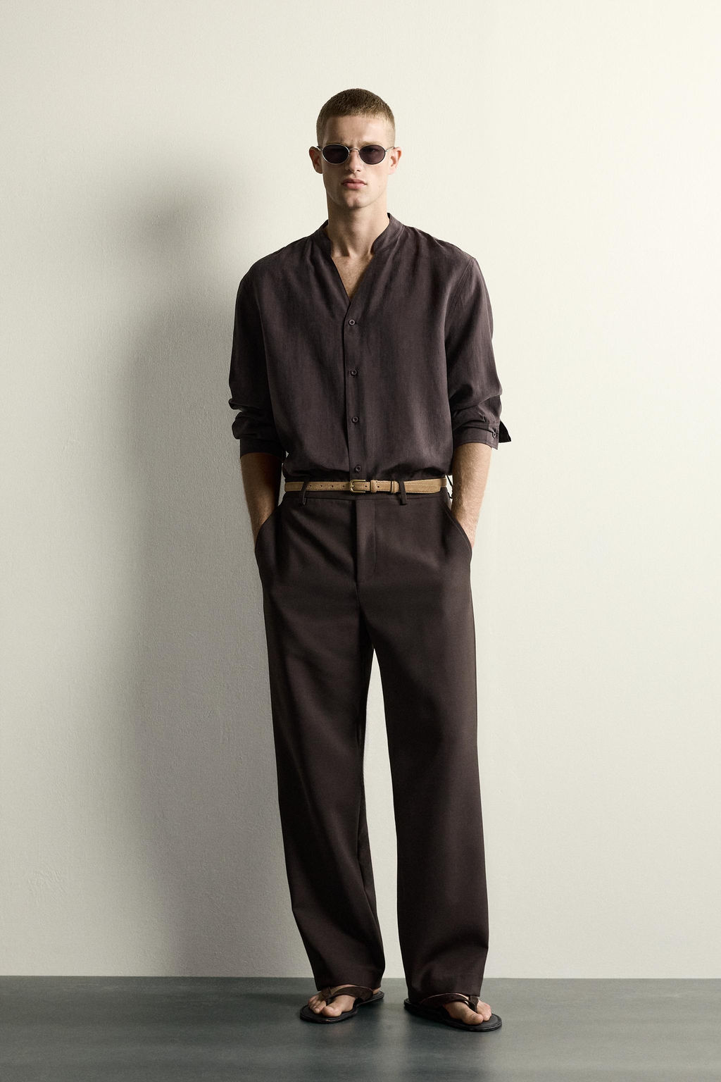 CAMISA FLUIDA RELAXED FIT / Marr?n