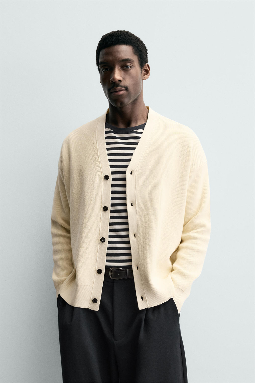 C?RDIGAN ESTRUCTURA ALGOD?N / Crudo - Zara фото 2