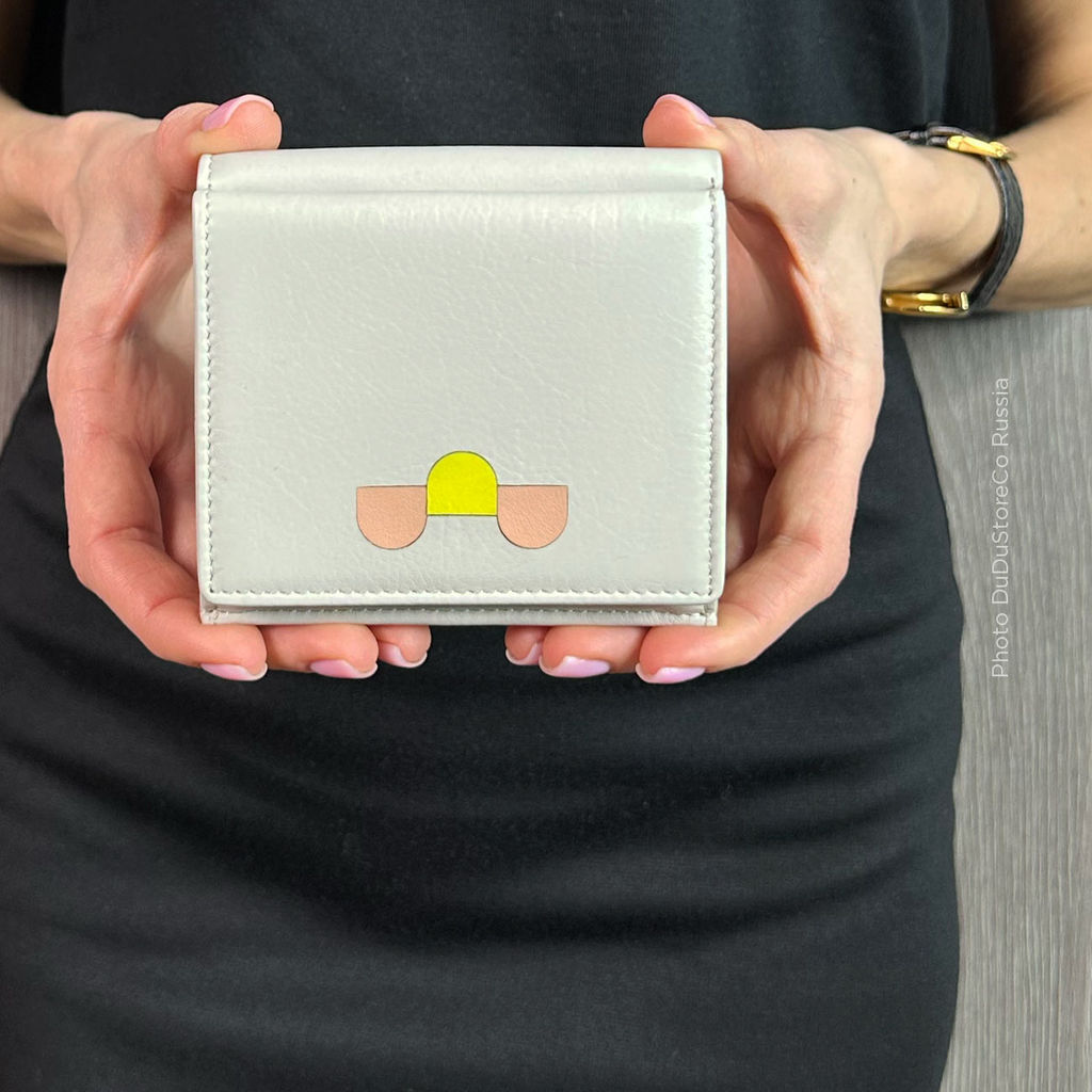 Итальянский кожаный кошелек DuDu серии Flavio | жемчужный - Dudubags фото 7