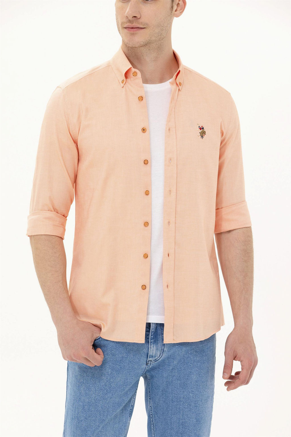 Рубашка мужская оранжевая Uzunkol Basic - U.s. polo assn фото 13