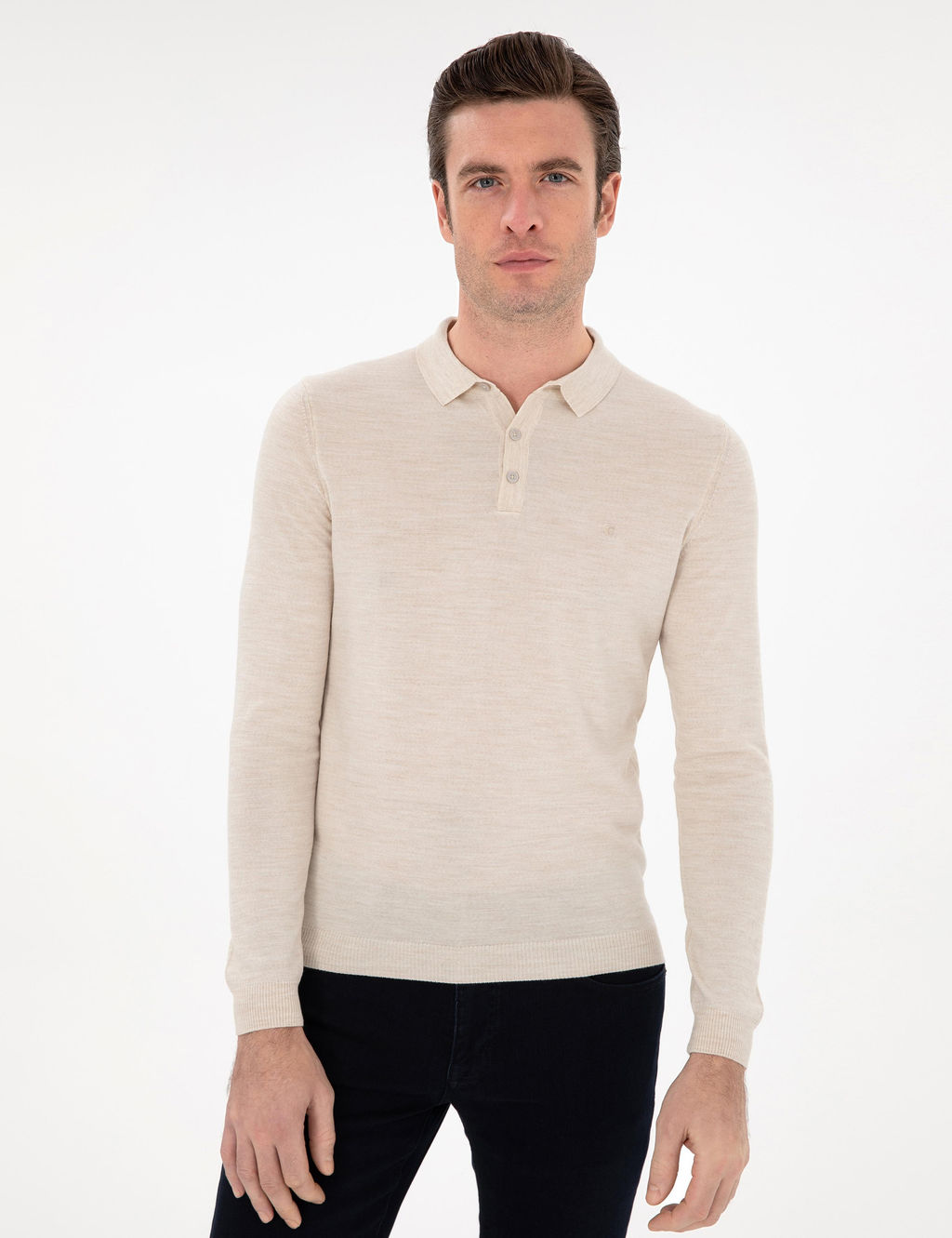 Бежевый Slim Fit Basic Kazakh - Cacharel фото 3